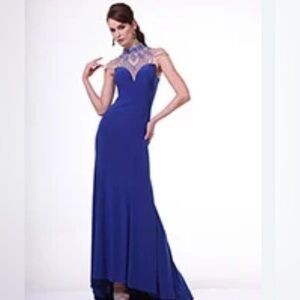 Elegant Sapphire Blue Maxi Dress